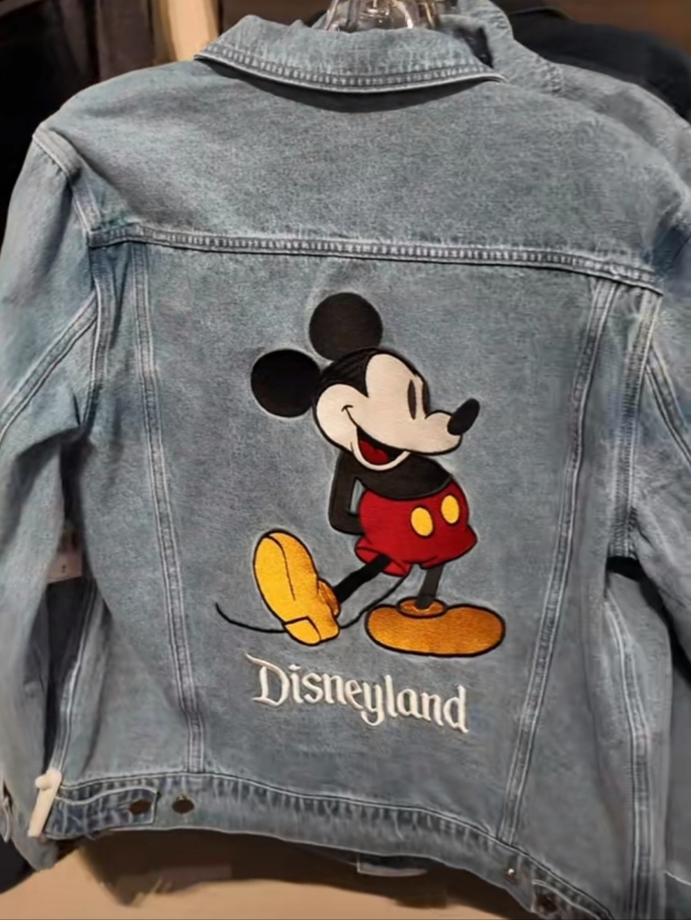 Disneyland Resort 2026 Mickey Mouse Embroidered Denim Jean Jacket  Sz Large NWT